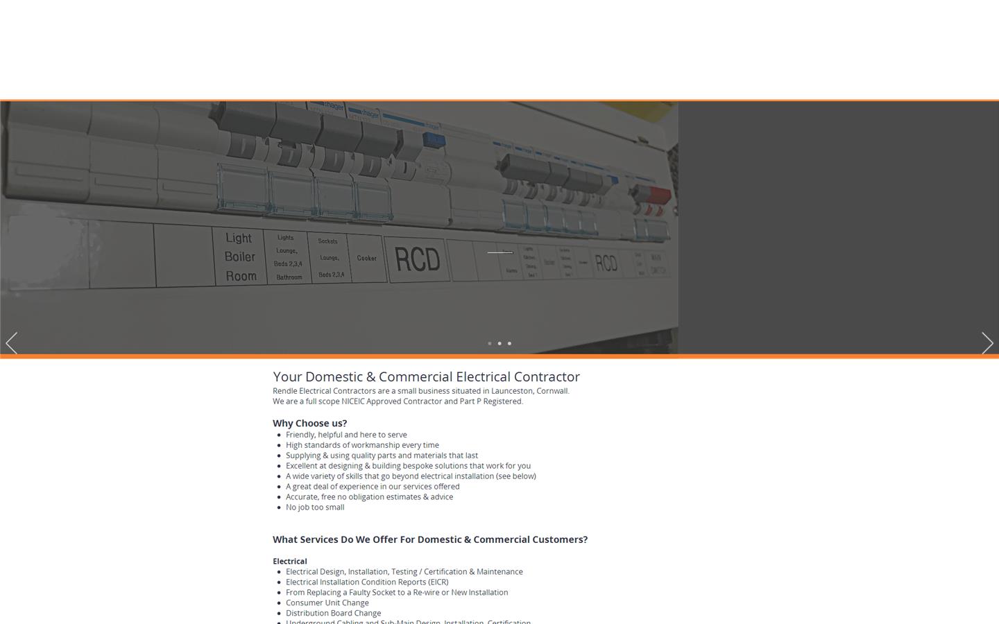 Rendle Electrical Contractors Website