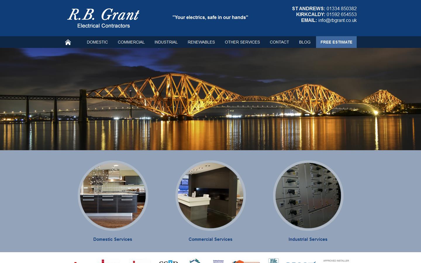 RB Grant Electrical Contractors Website