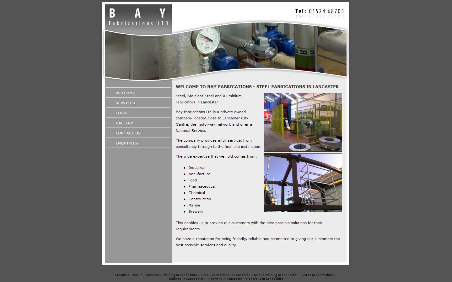 Bay Fabrications Ltd Website
