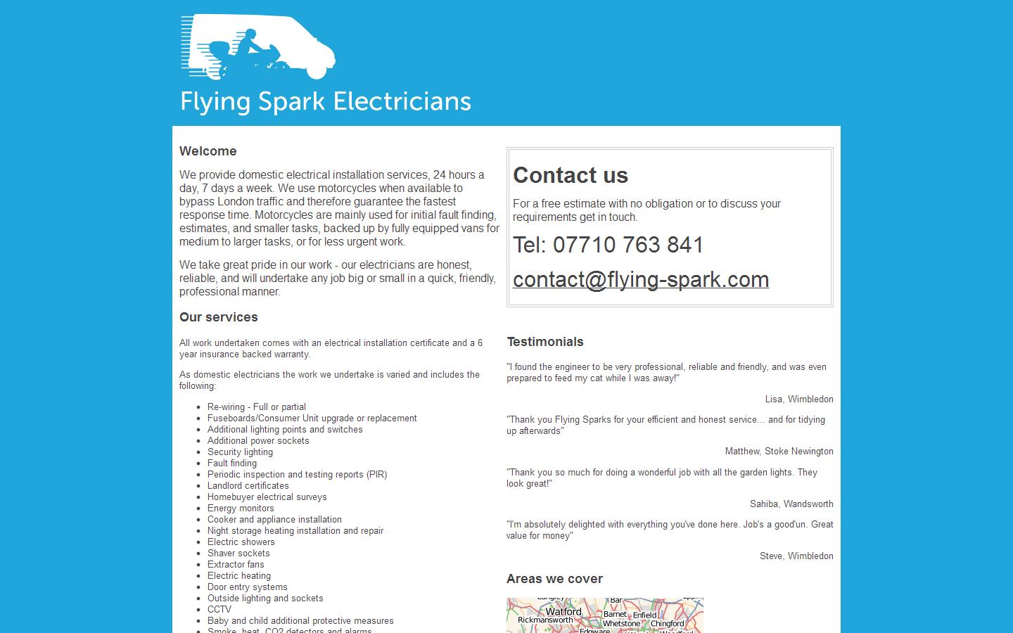 Flying Spark Electricians Website