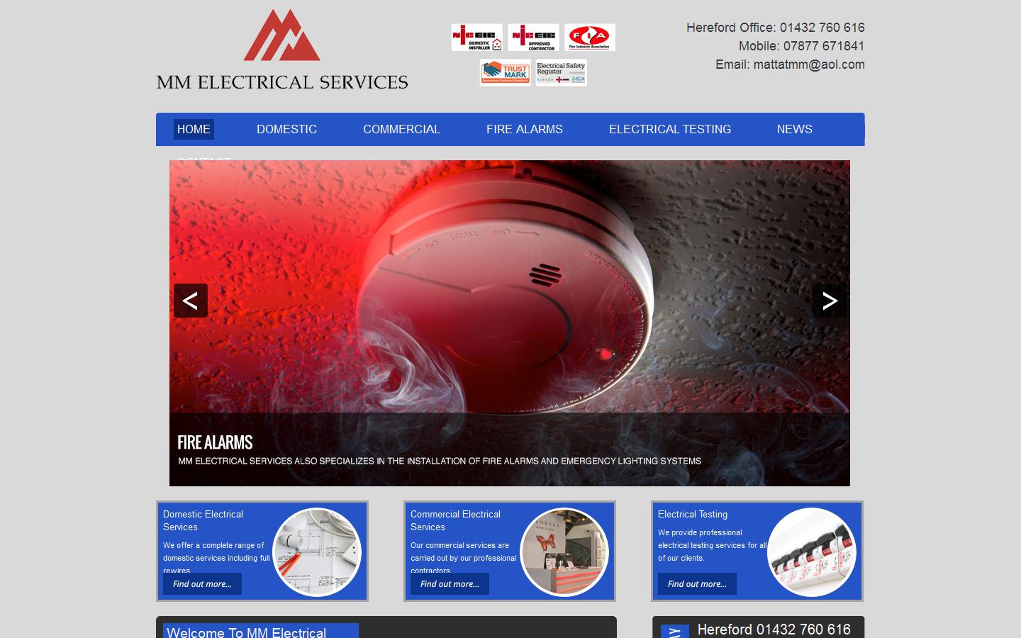M M Electrical Services Hereford Website