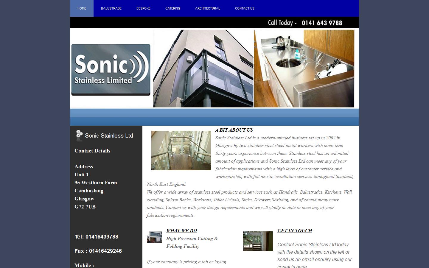 Sonic Stainless Ltd Website