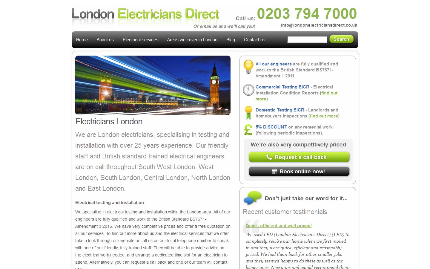 London Electricians Direct Ltd Website