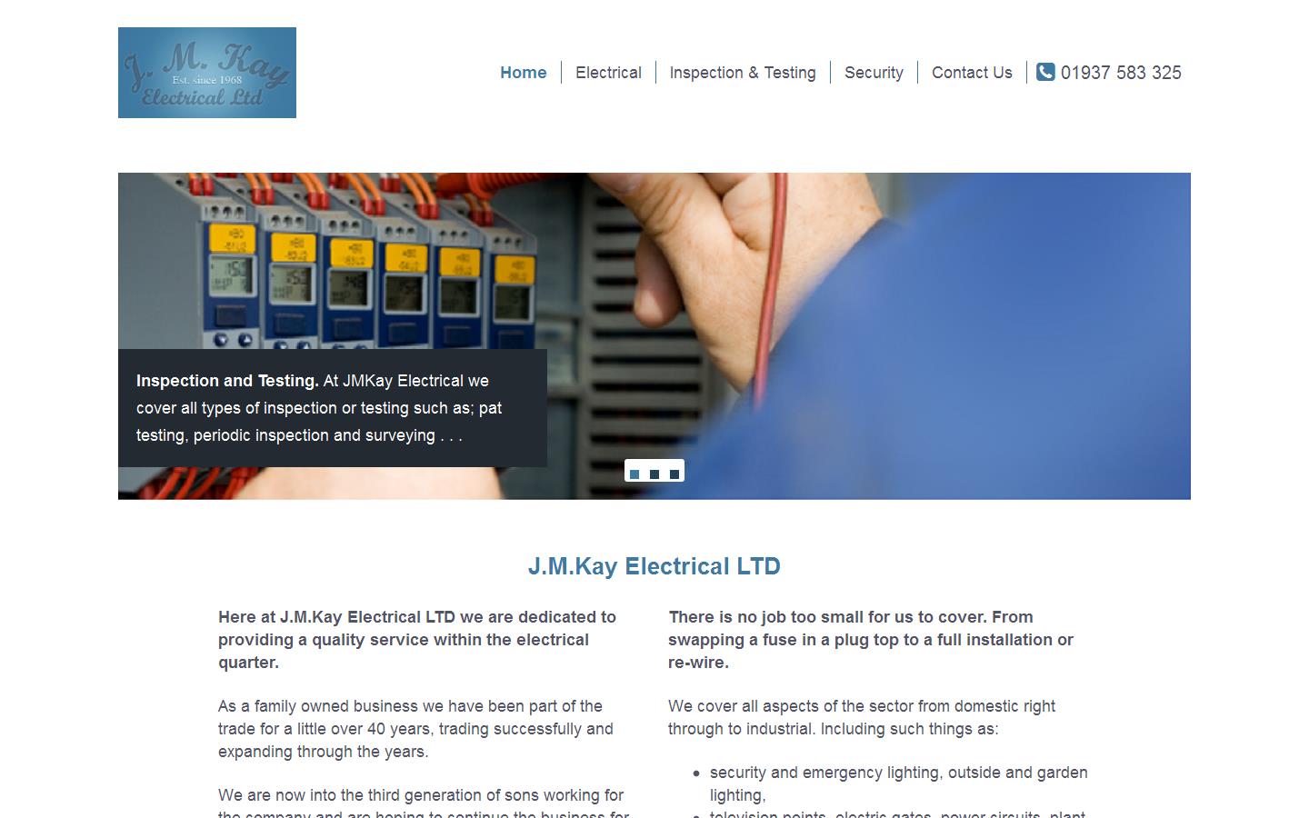 J M Kay Electrical Ltd Website