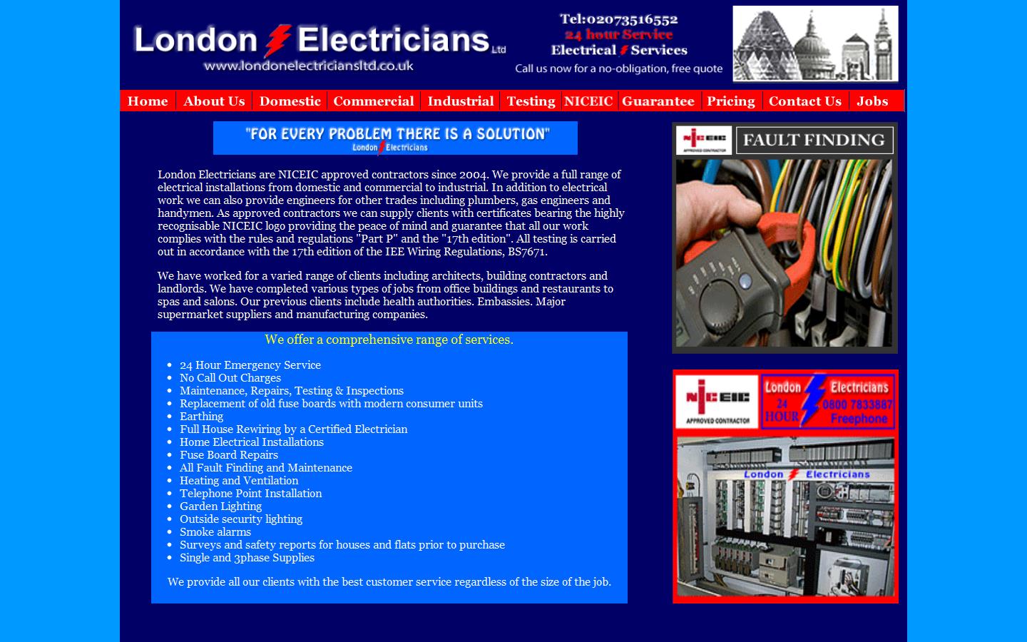 London Electricians Ltd Website