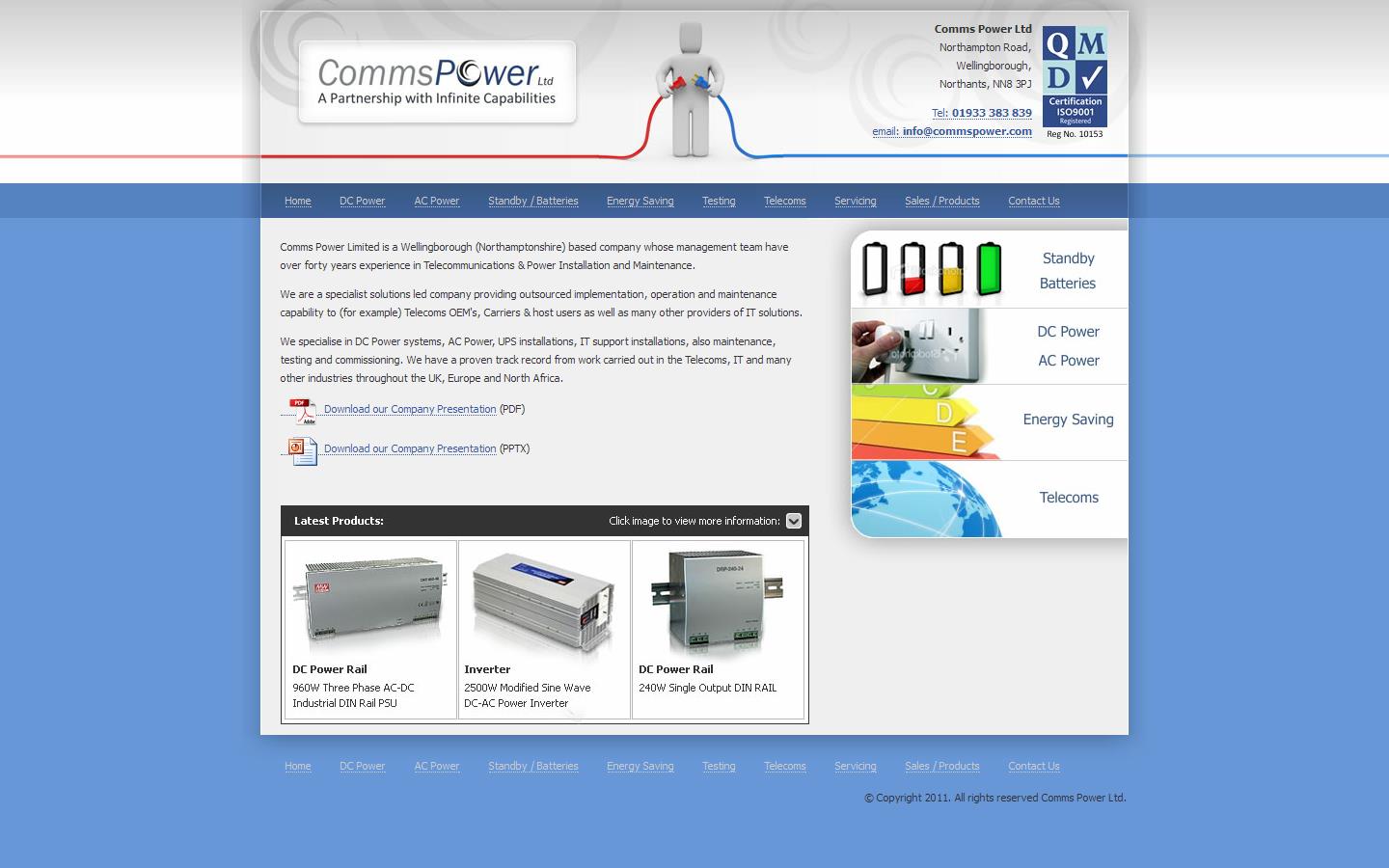 Comms Power Ltd Website