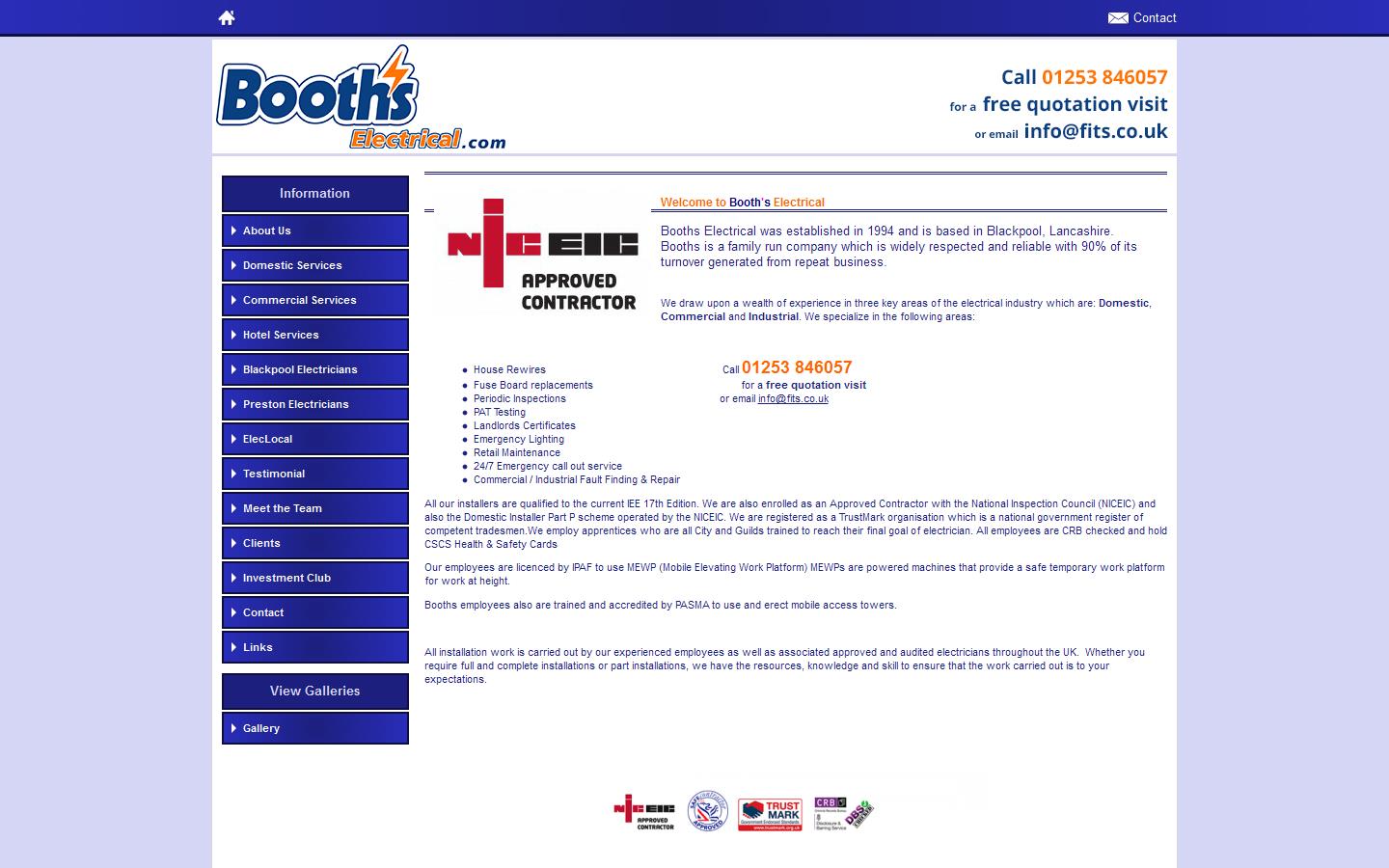 Booth''s Electrical Website