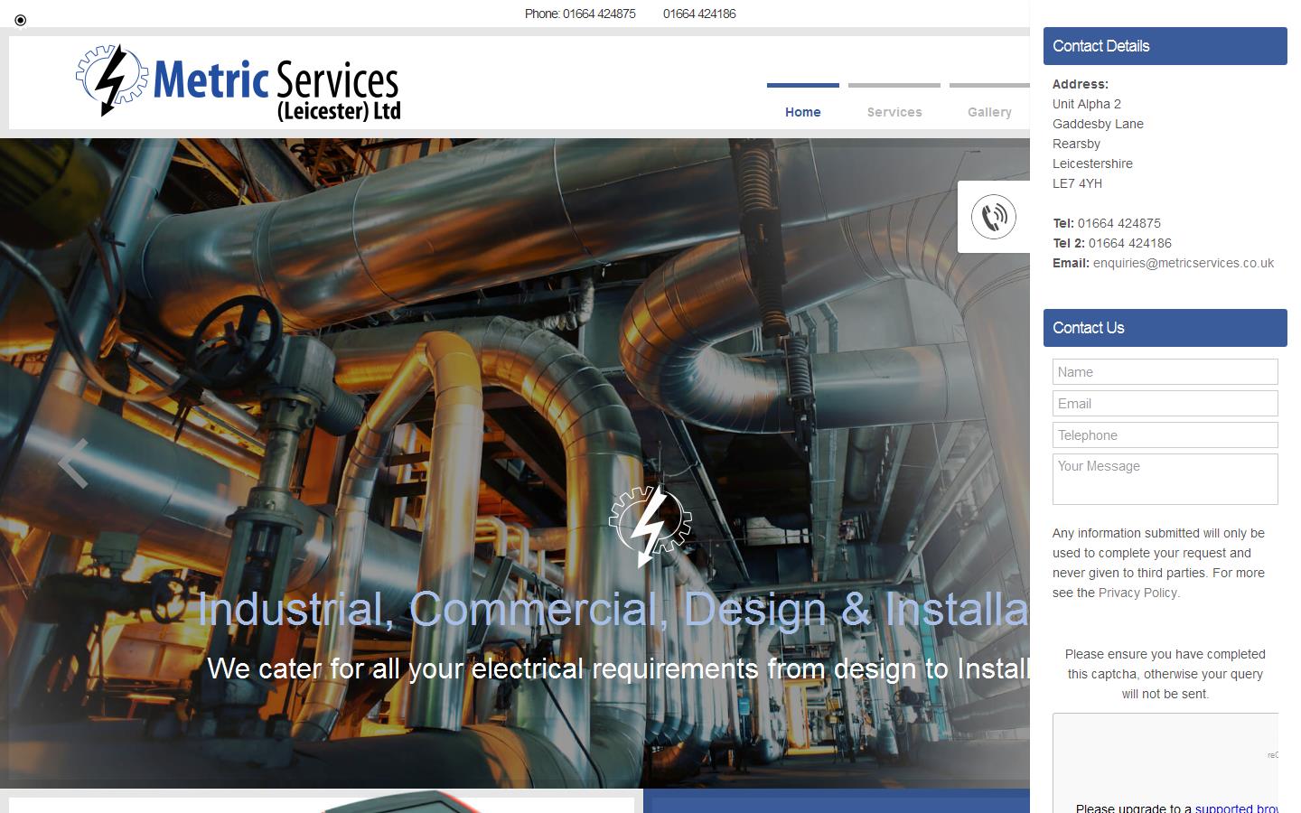 Metric Services Leicester Ltd Website