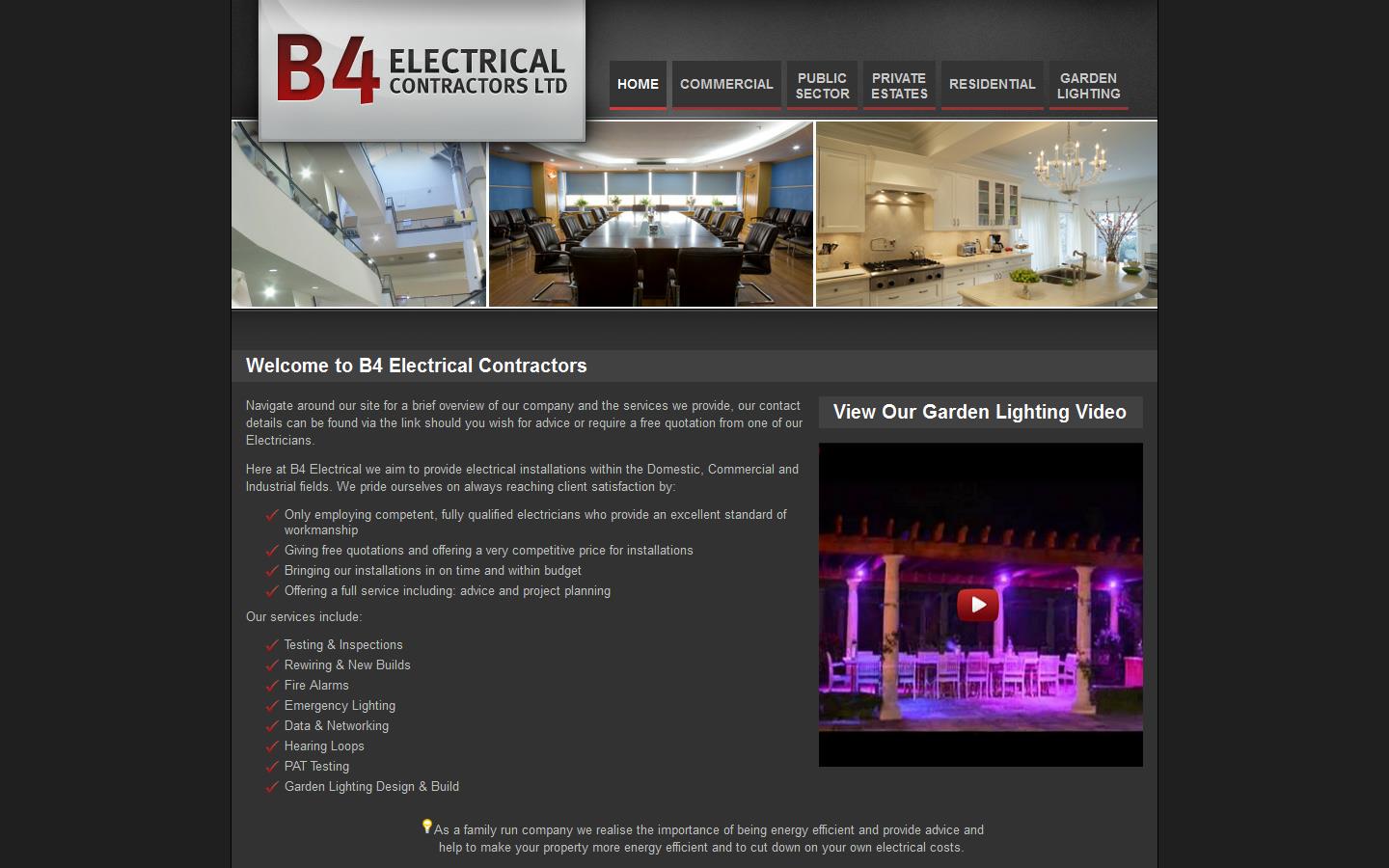 B4 Electrical Contractors Ltd Website