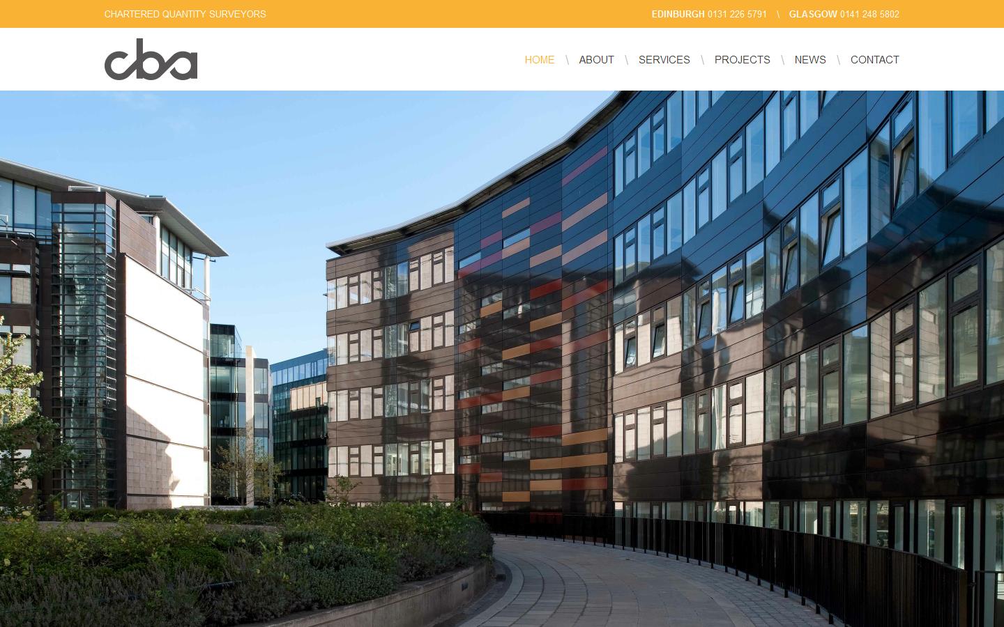 C B A Chartered Quantity Surveyors Website