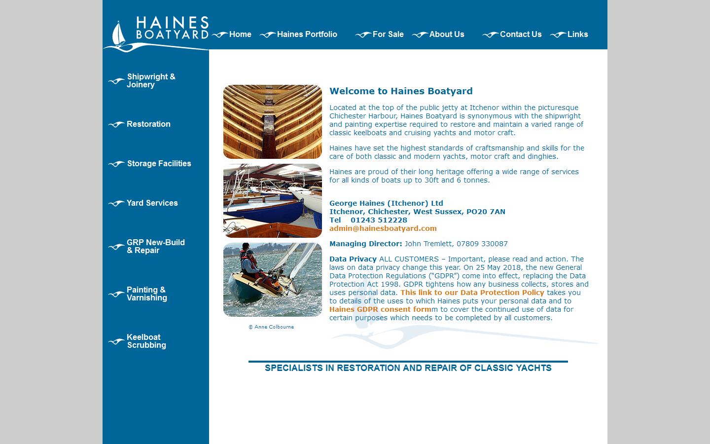Haines Boatyard Website