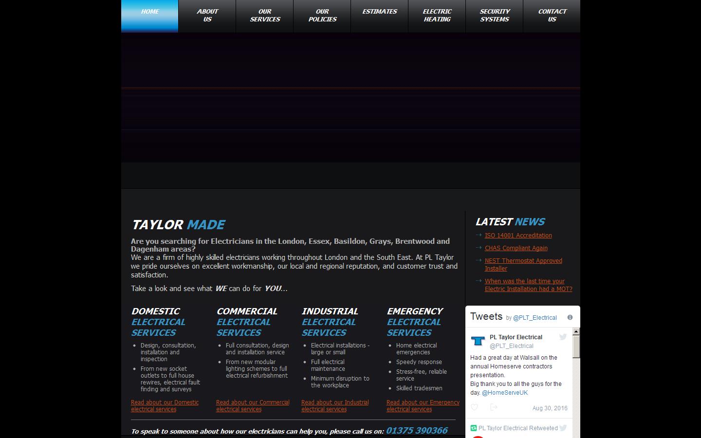 P L Taylor Electrical Services Website