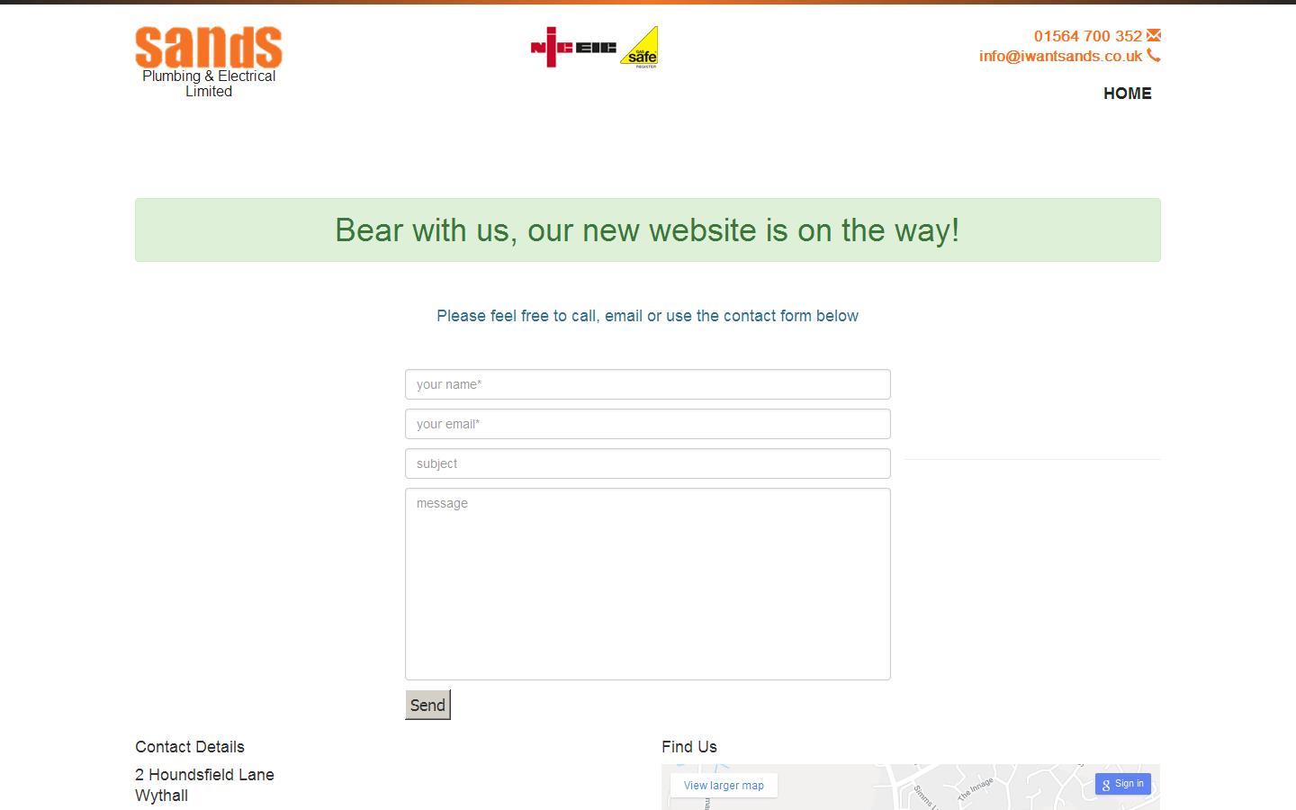 Sands Plumbing & Electrical Ltd Website