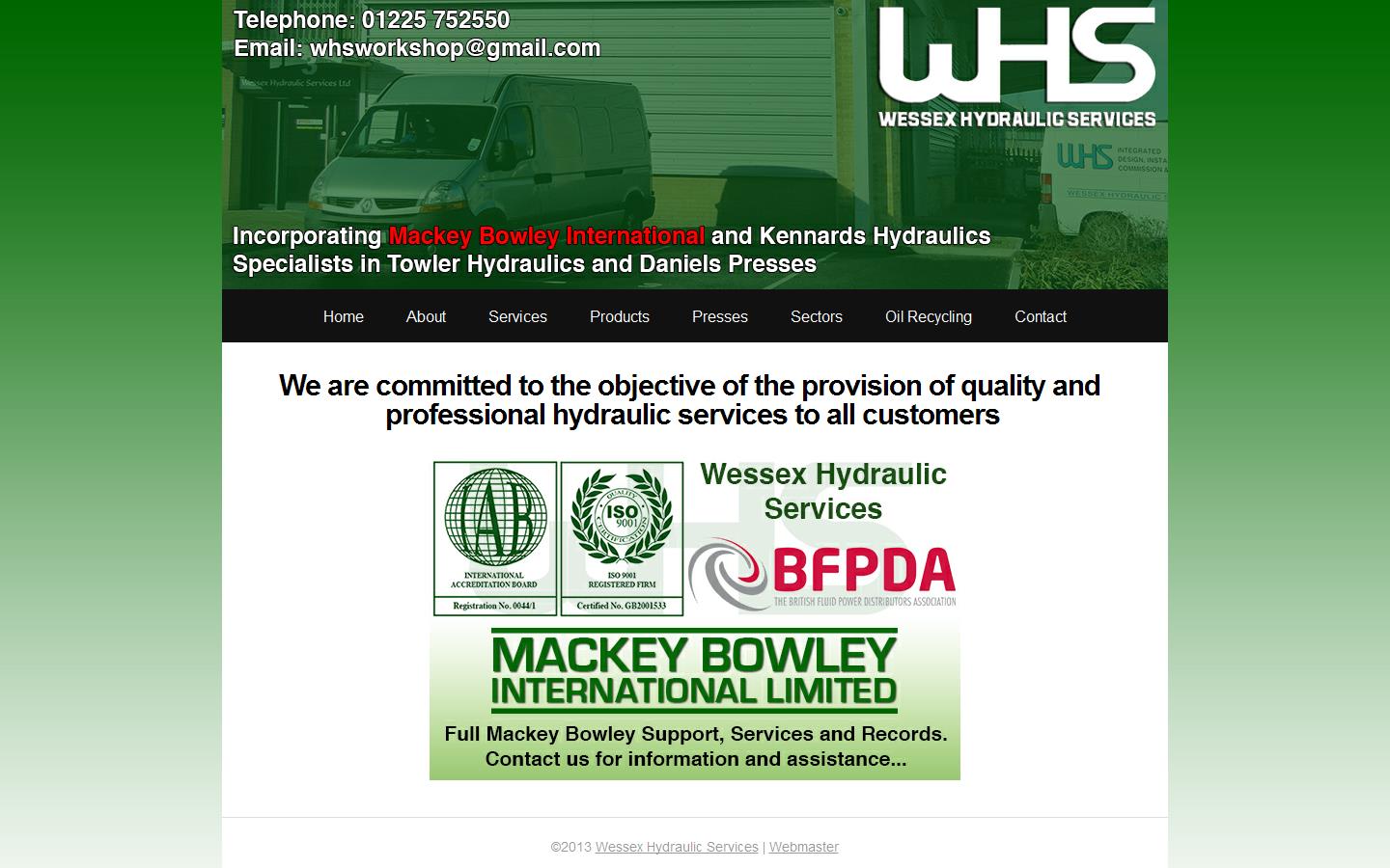 Wessex Hydraulic Services Website