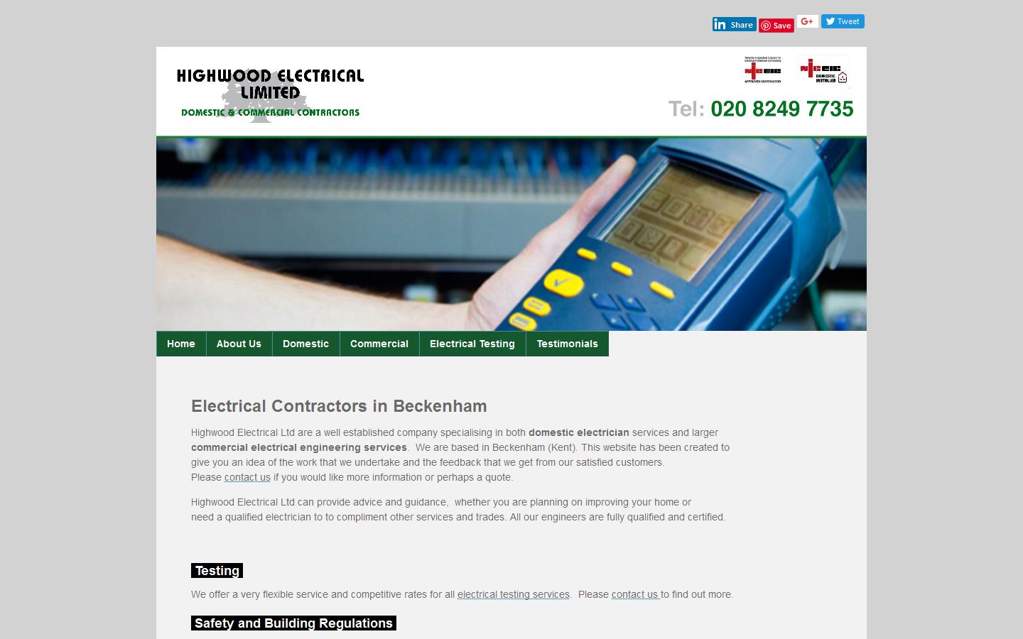 Highwood Electrical Ltd Website