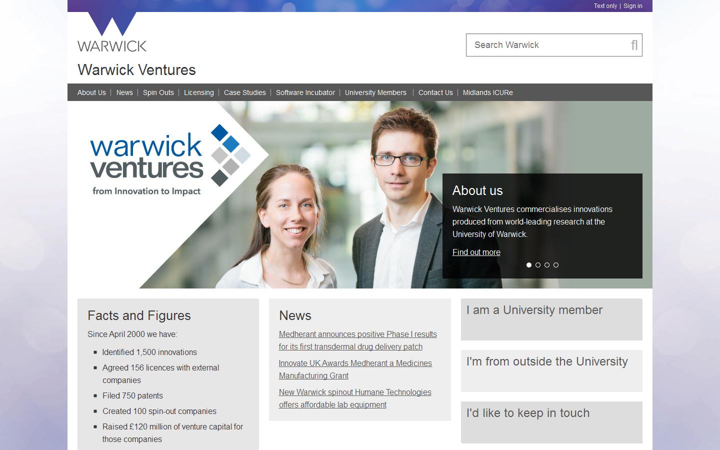 Warwick Ventures Website