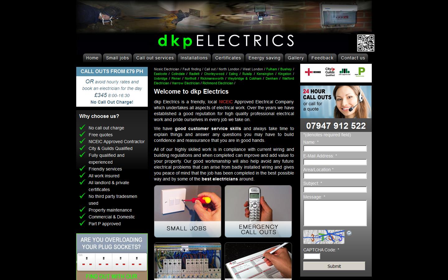 D K P Electrics Website