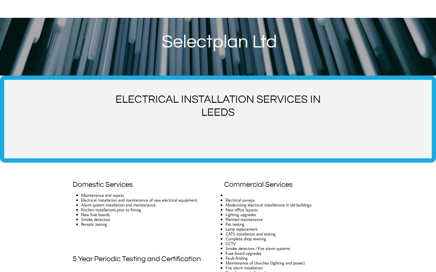 Select Plan Electrical Website