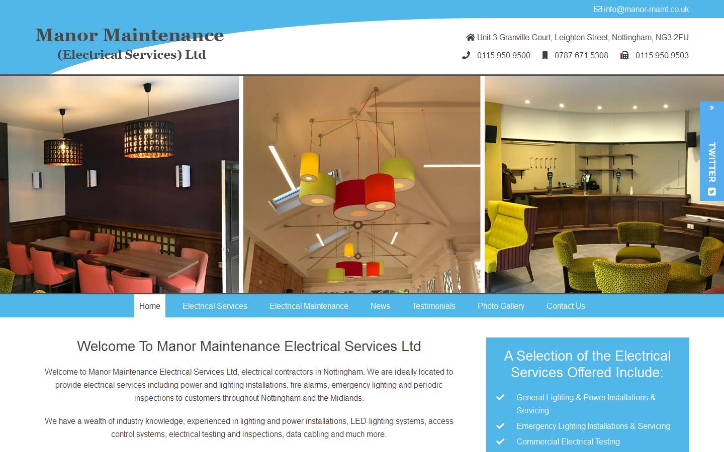 Manor Maintenance Electrical Services Ltd Website