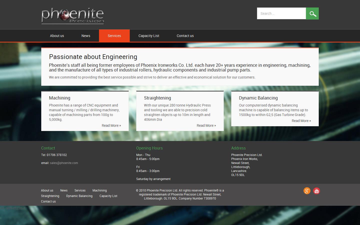Phoenite Precision Ltd Website