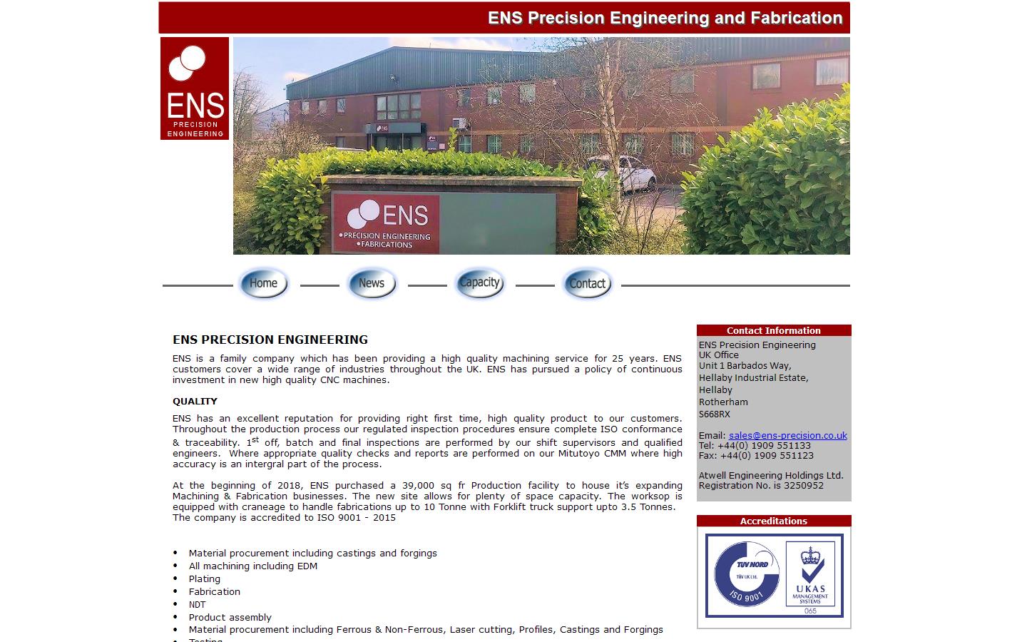 E N S Precision Website