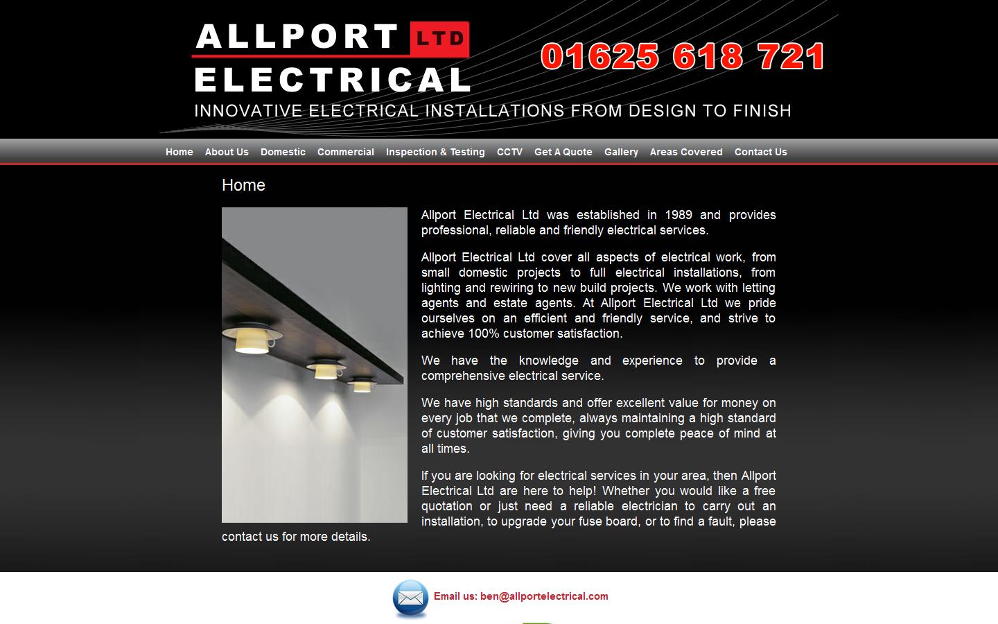 Ben Allport Electrical Contractor Website