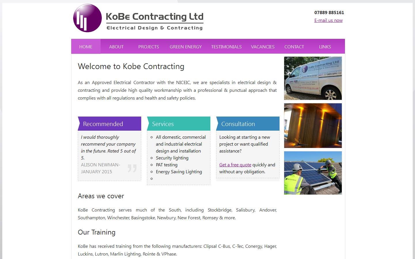 Kobe Contracting Ltd Website