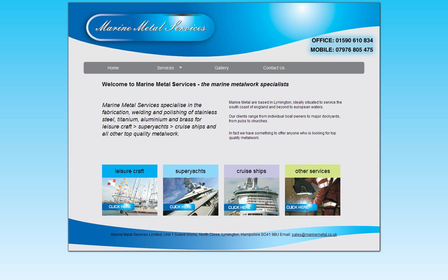 Marine Metal Services Ltd Website
