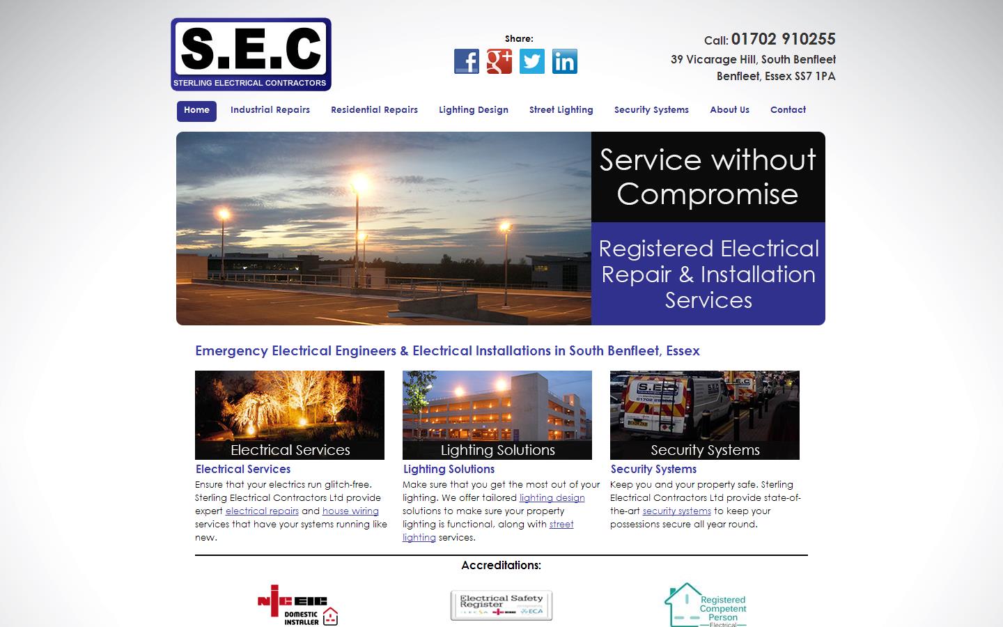 Sterling Electrical Contractors Ltd Website