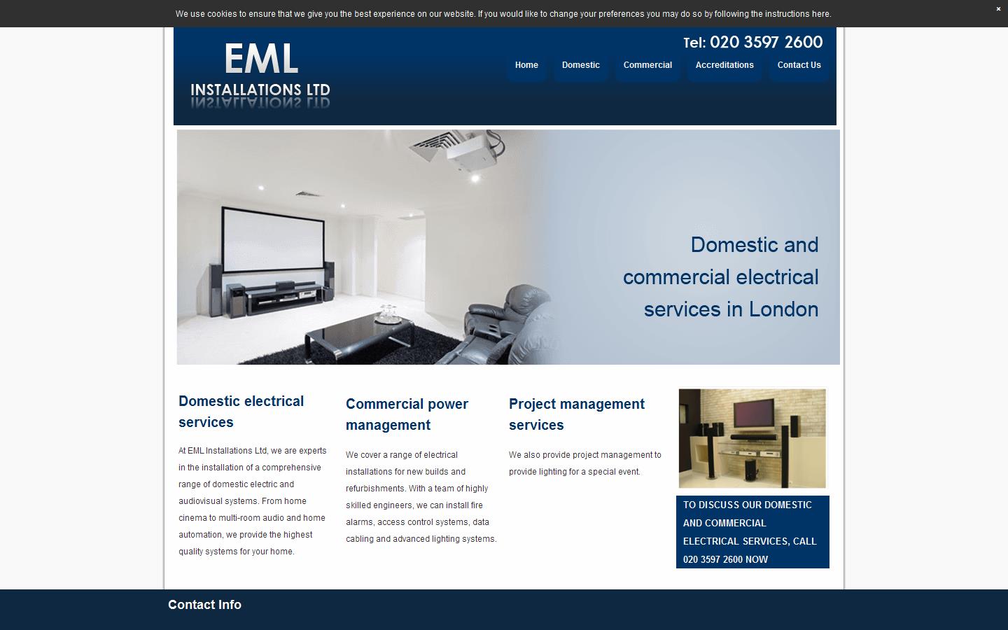 E M L Installations Ltd Website
