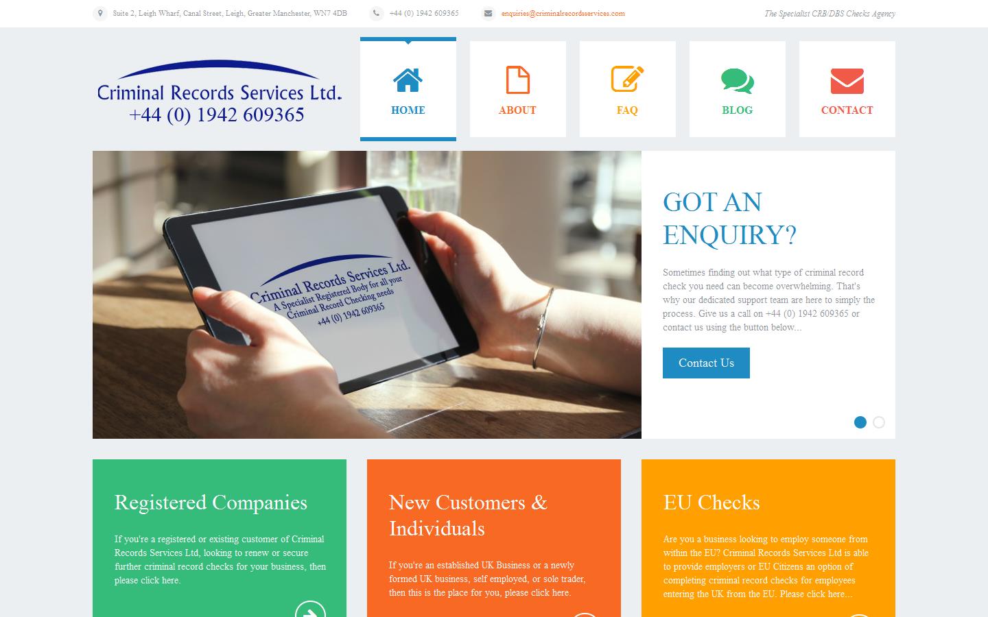 Criminal Records Services Ltd Website