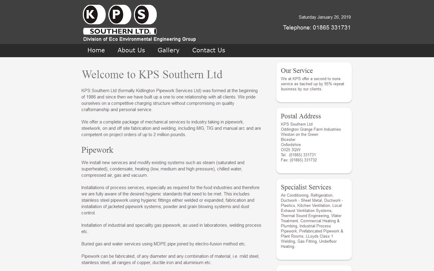 K P S Southern Ltd Website