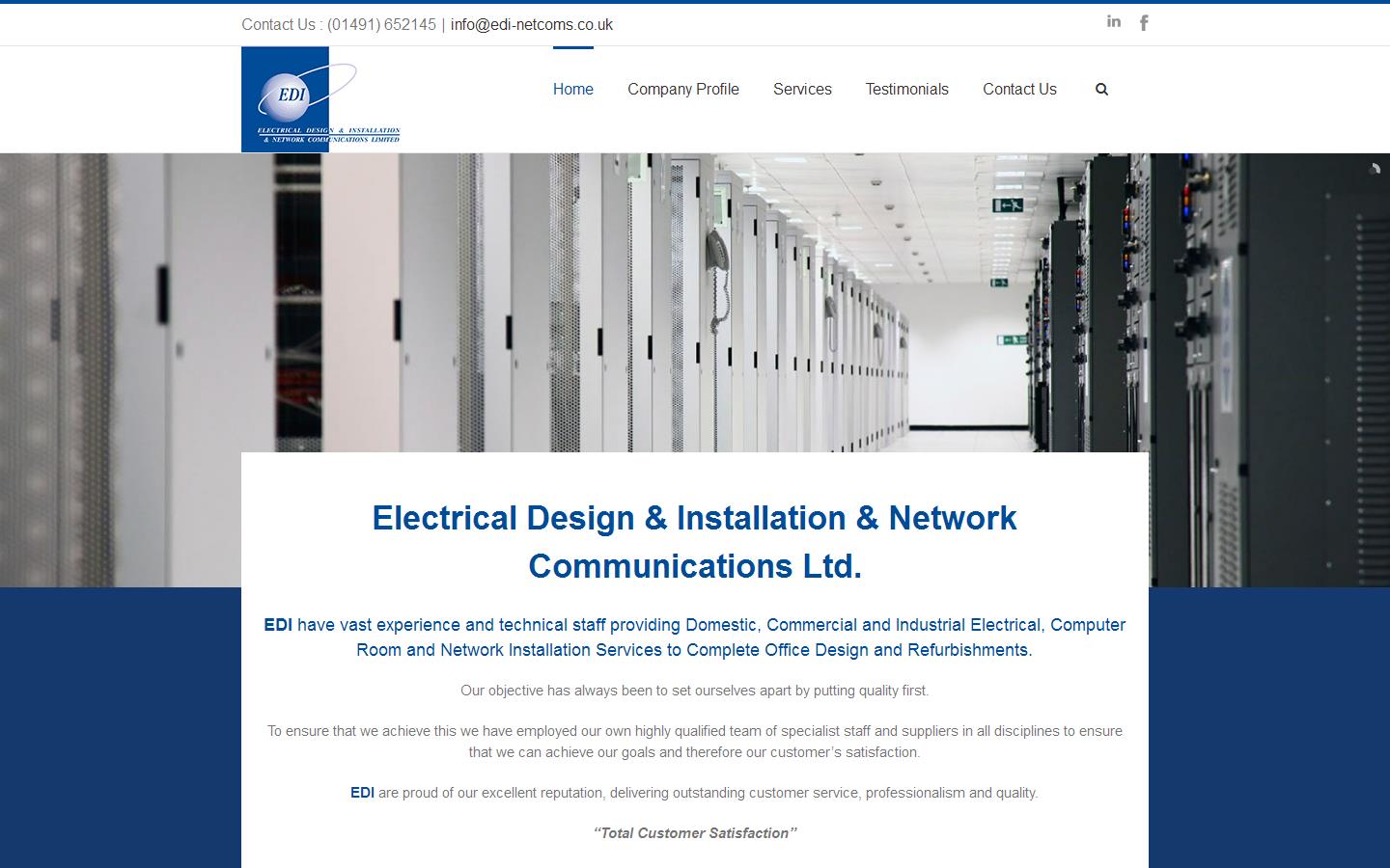 E D I Electrical Design & Installations & Network Communications Website