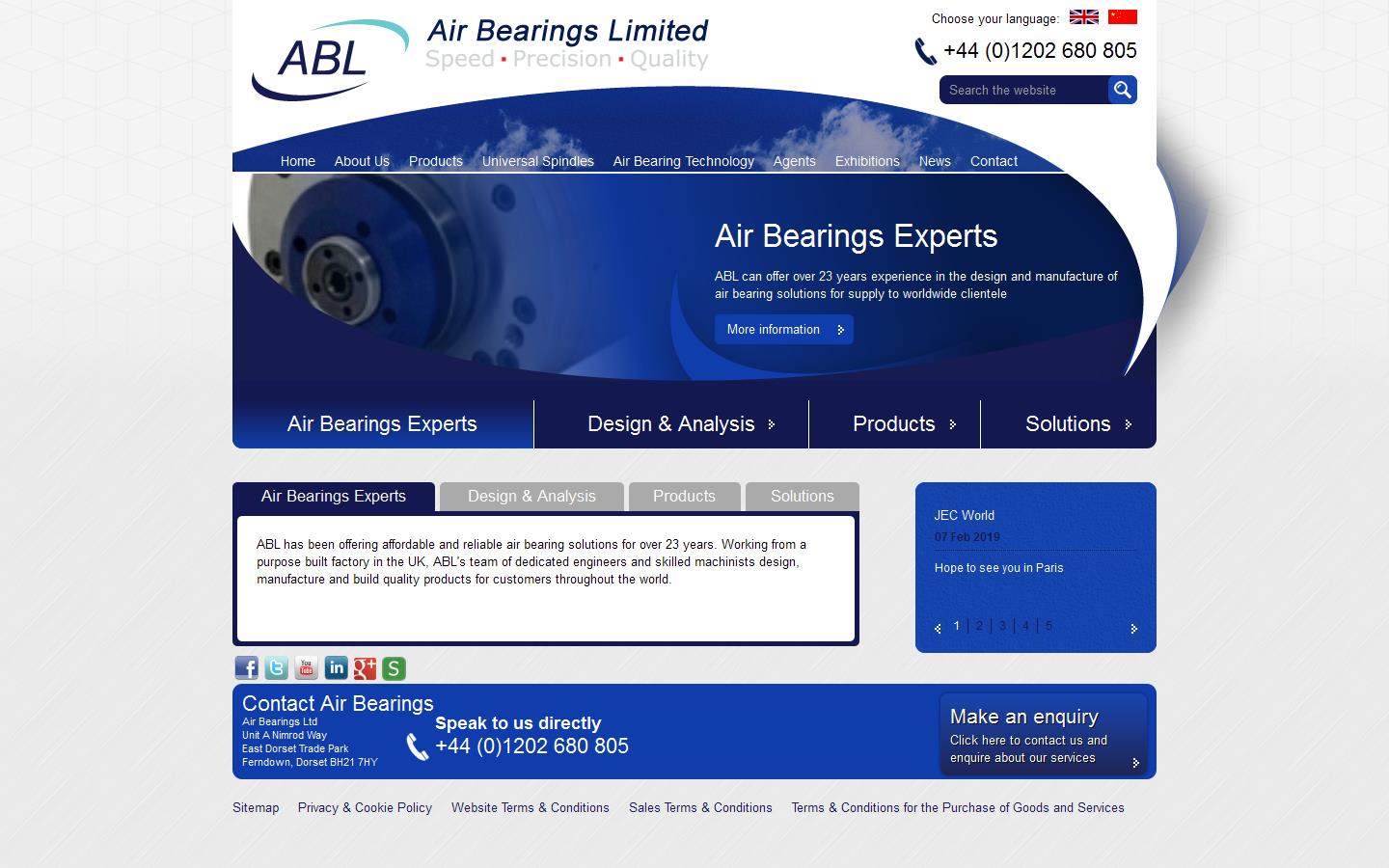 Air Bearings Ltd Website