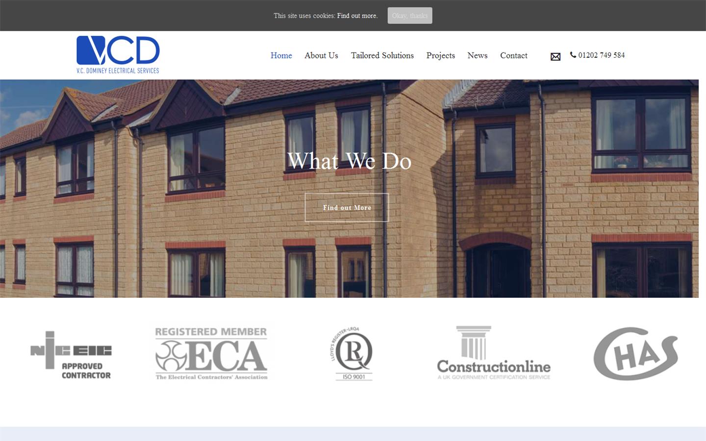 V C Dominey Electrical Services Website