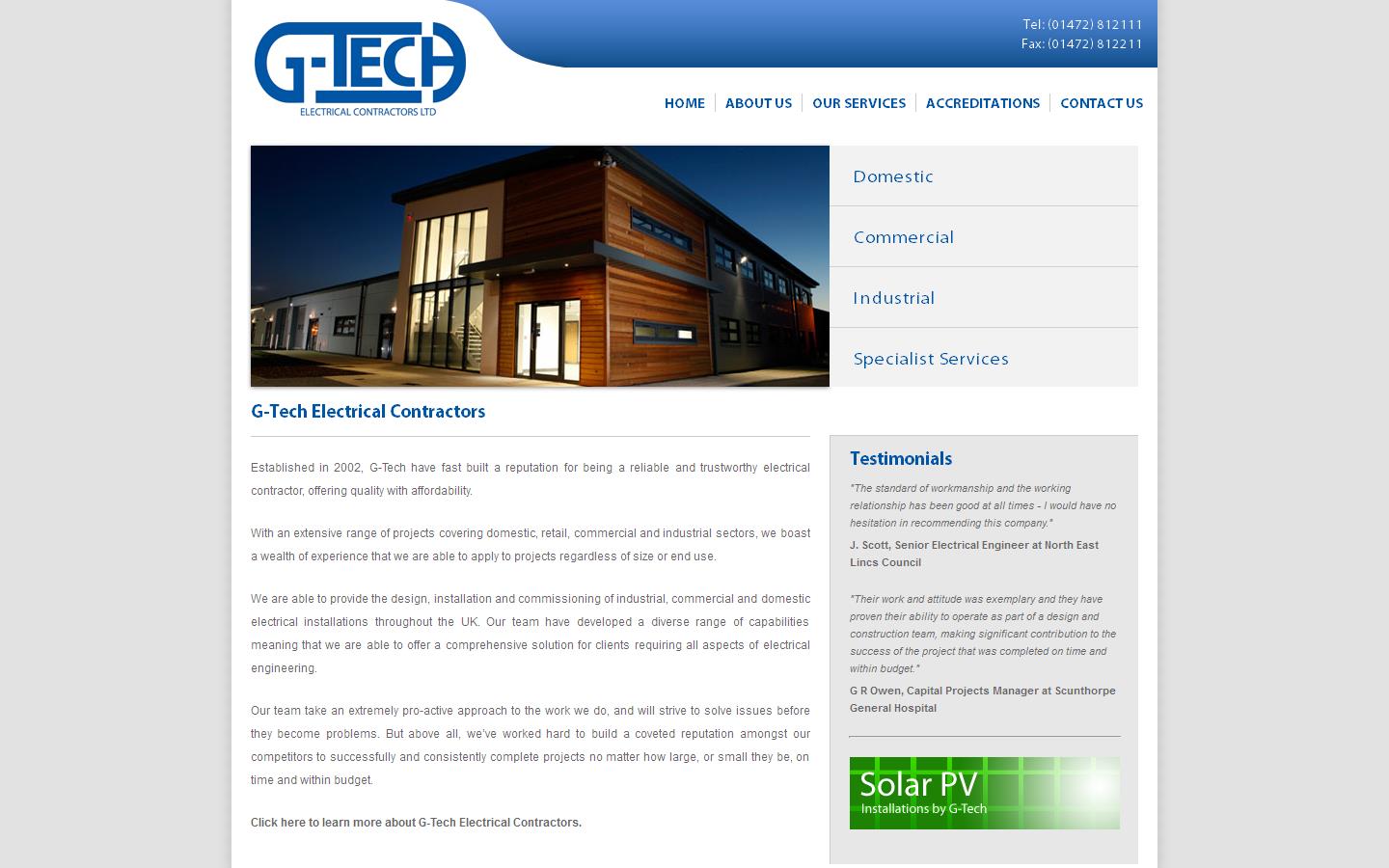 G-tech Electrical Contractors Ltd Website