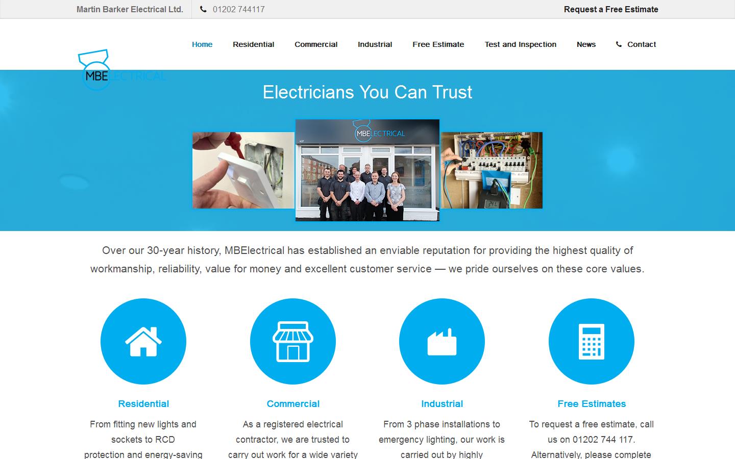 M B Electrical Website