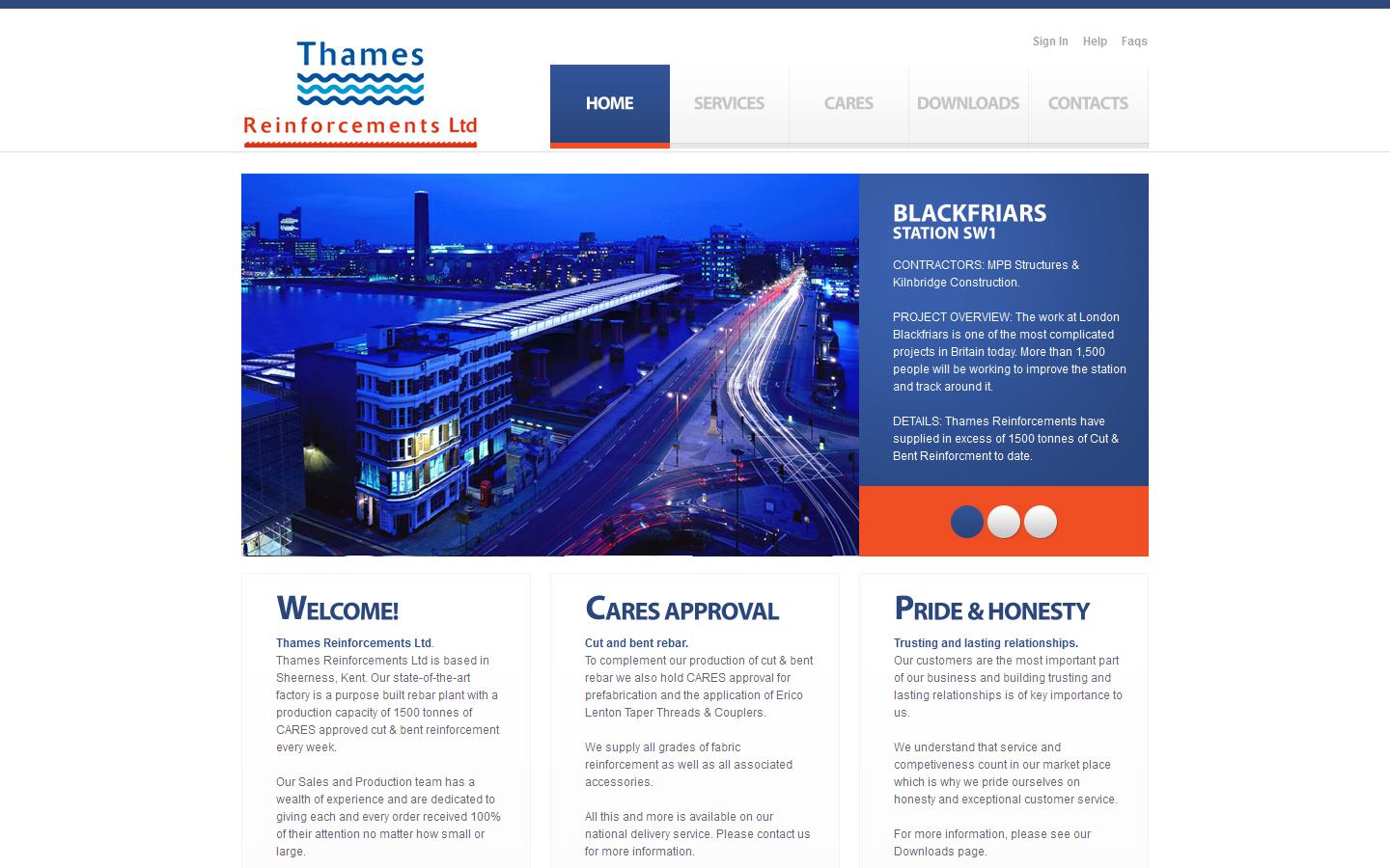 Thames Reinforcements Ltd Website