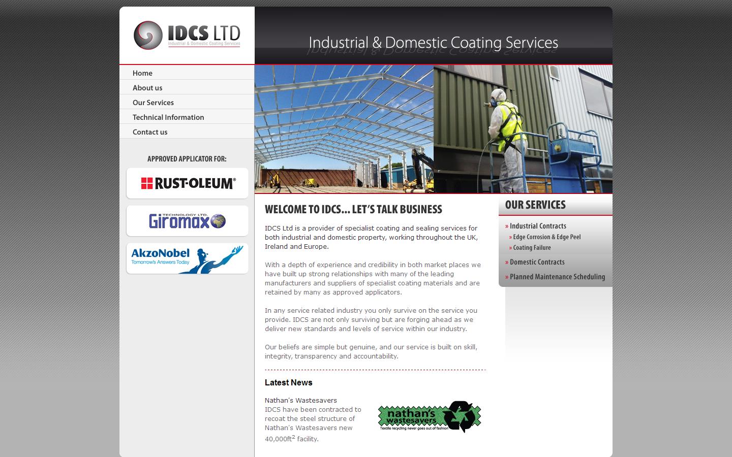 Industrial & Domestic Coating Services Ltd Website