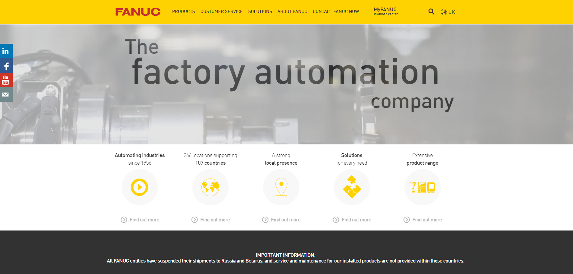 FANUC UK Ltd Website