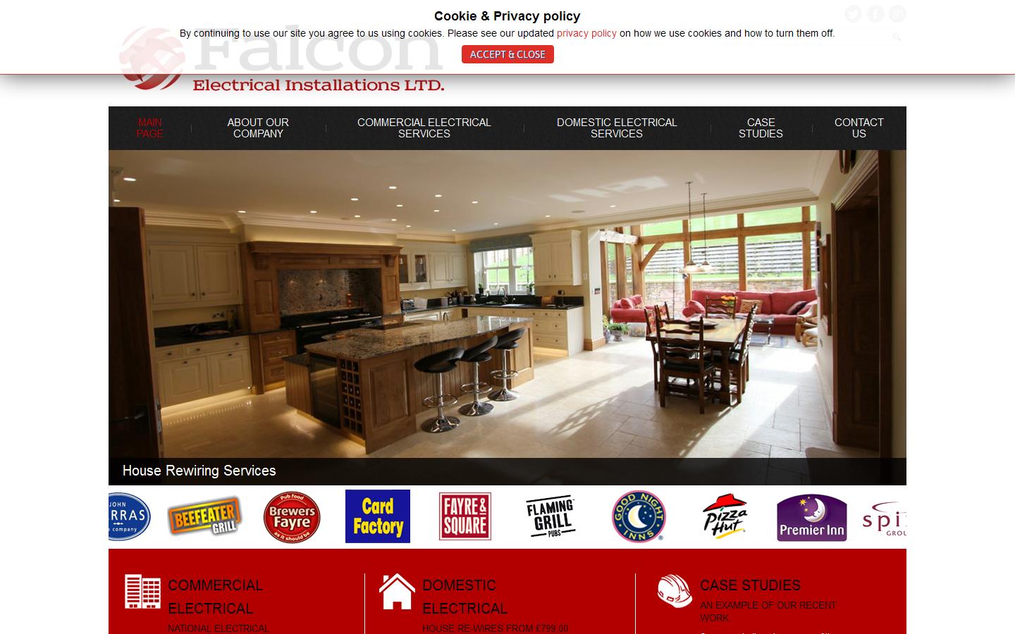 Falcon Electrical Installations Ltd Website
