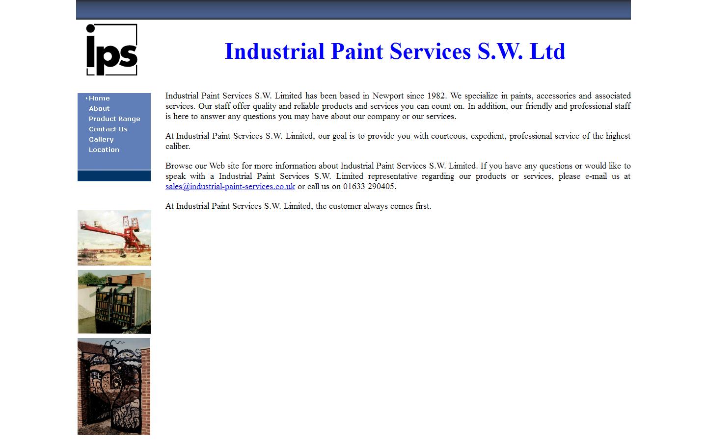Industrial Paint Services S W Ltd Website