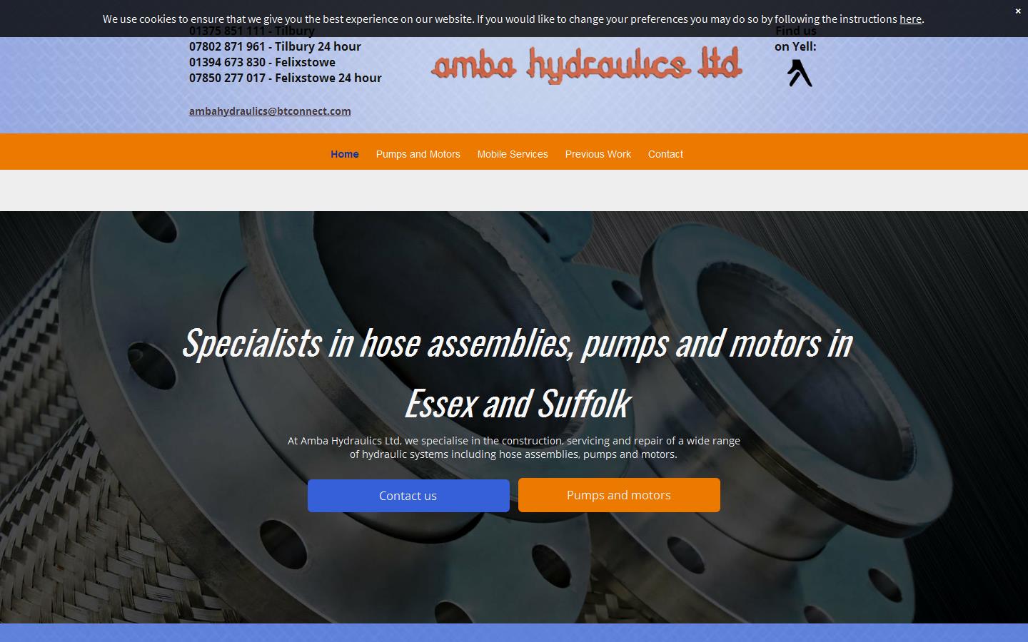 Amba Hydraulics Ltd Website
