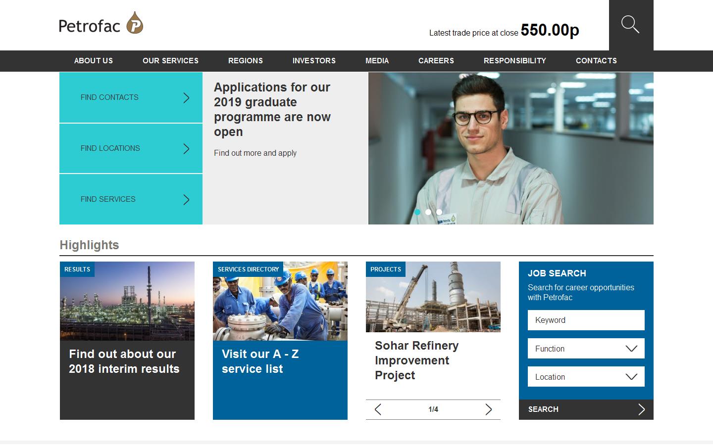 Petrofac Energy Developments Website
