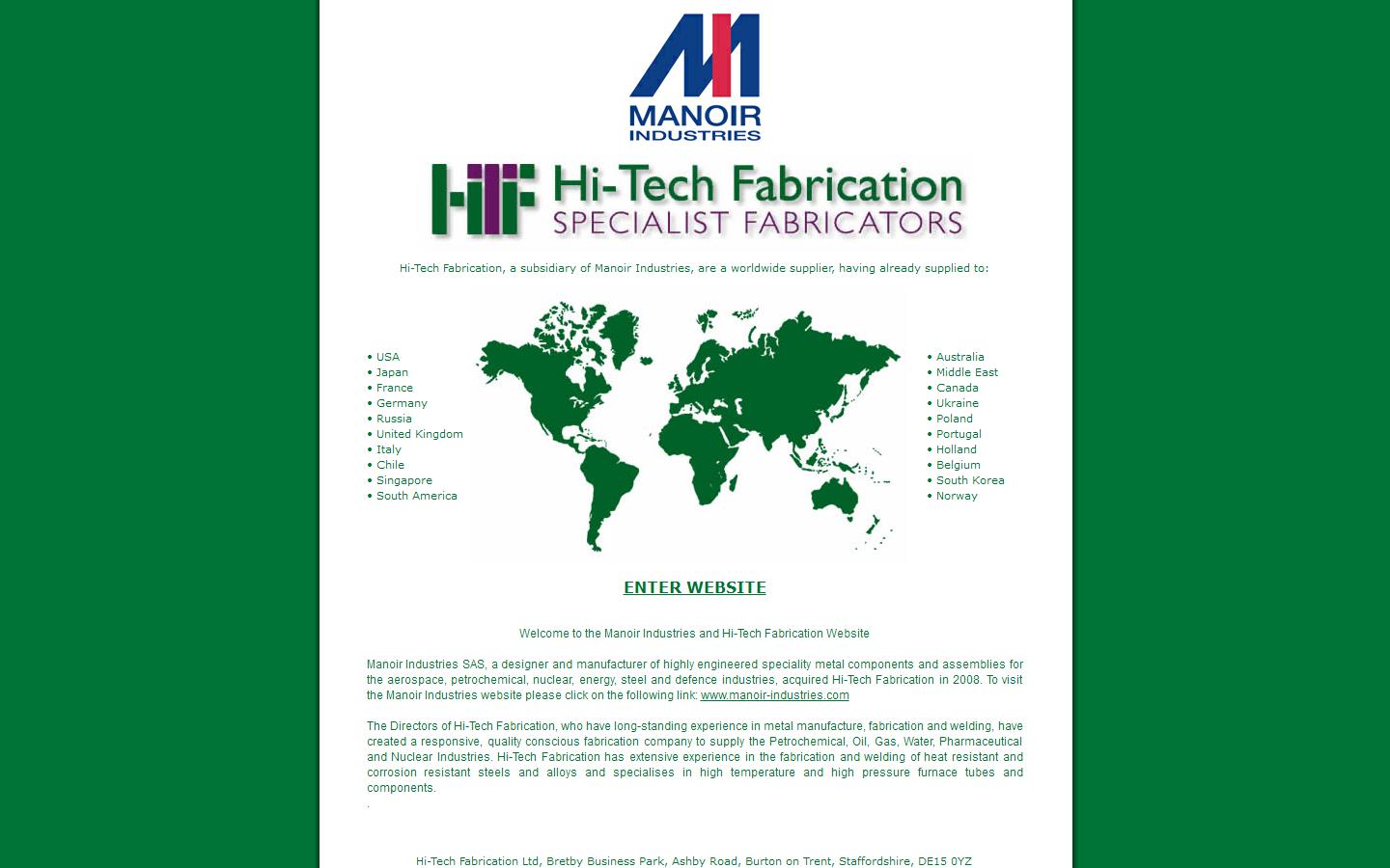 Hi-tech Fabrication Website