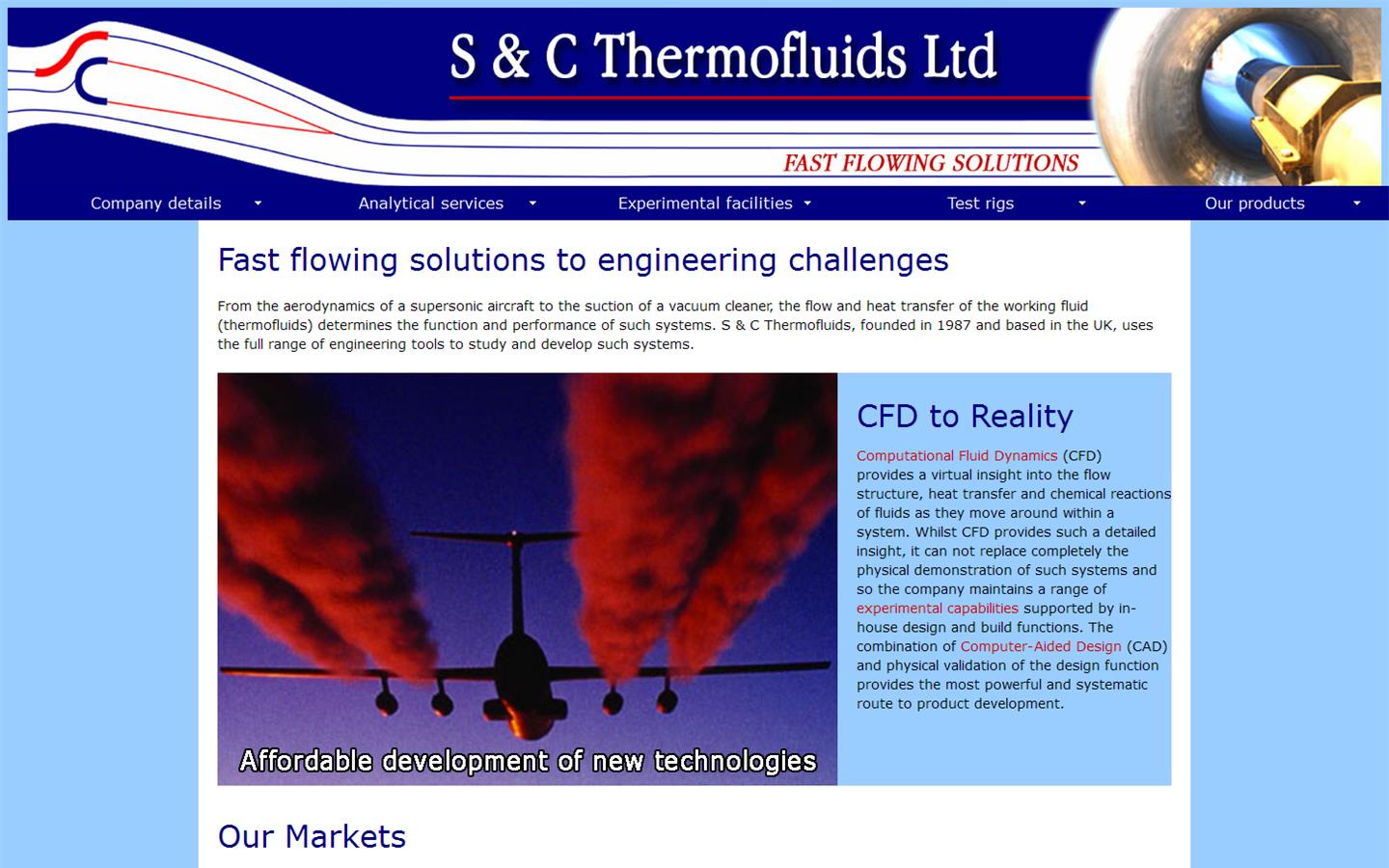 S & C Thermofluids Ltd Website