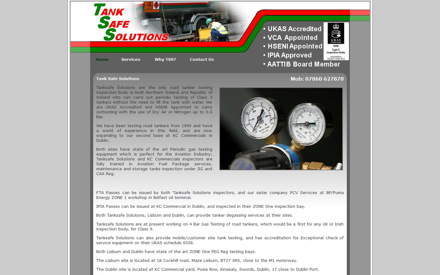Tanksafe Solutions Ltd Website