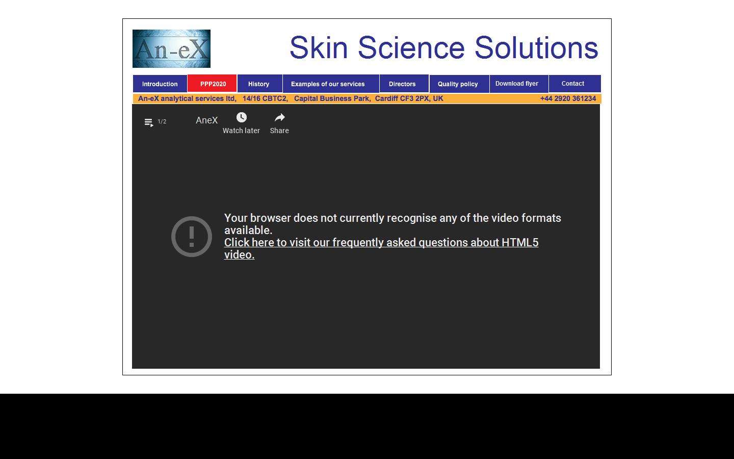 An-ex Analytical Services Ltd Website