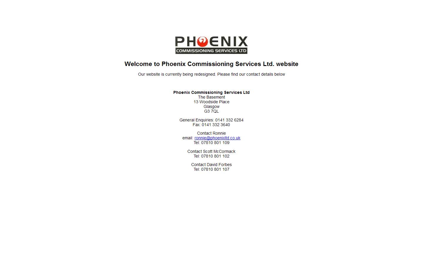 Phoenix Commissioning Services Ltd Website