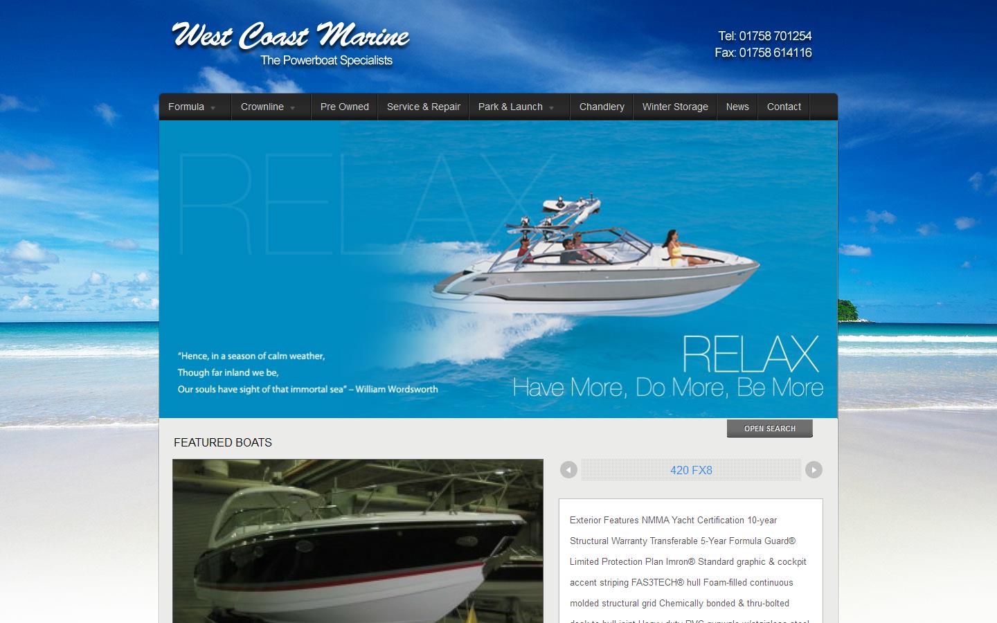 West Coast Marine Pwllheli Ltd Website